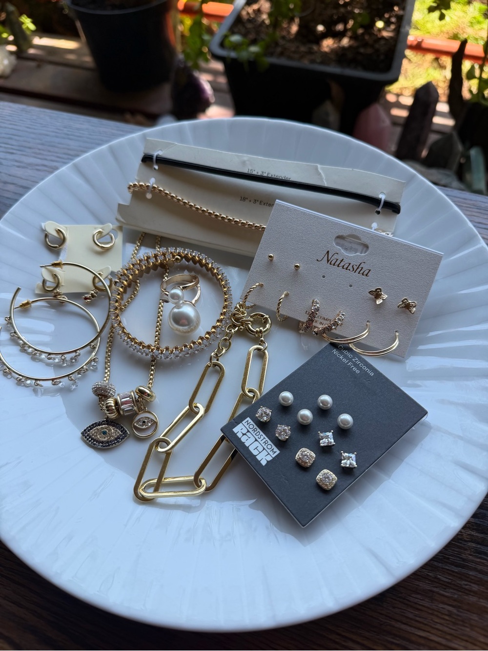 Gold Jewelry Bundle Necklace/Earrings/Bracelets/Ring - Picture 3 of 4